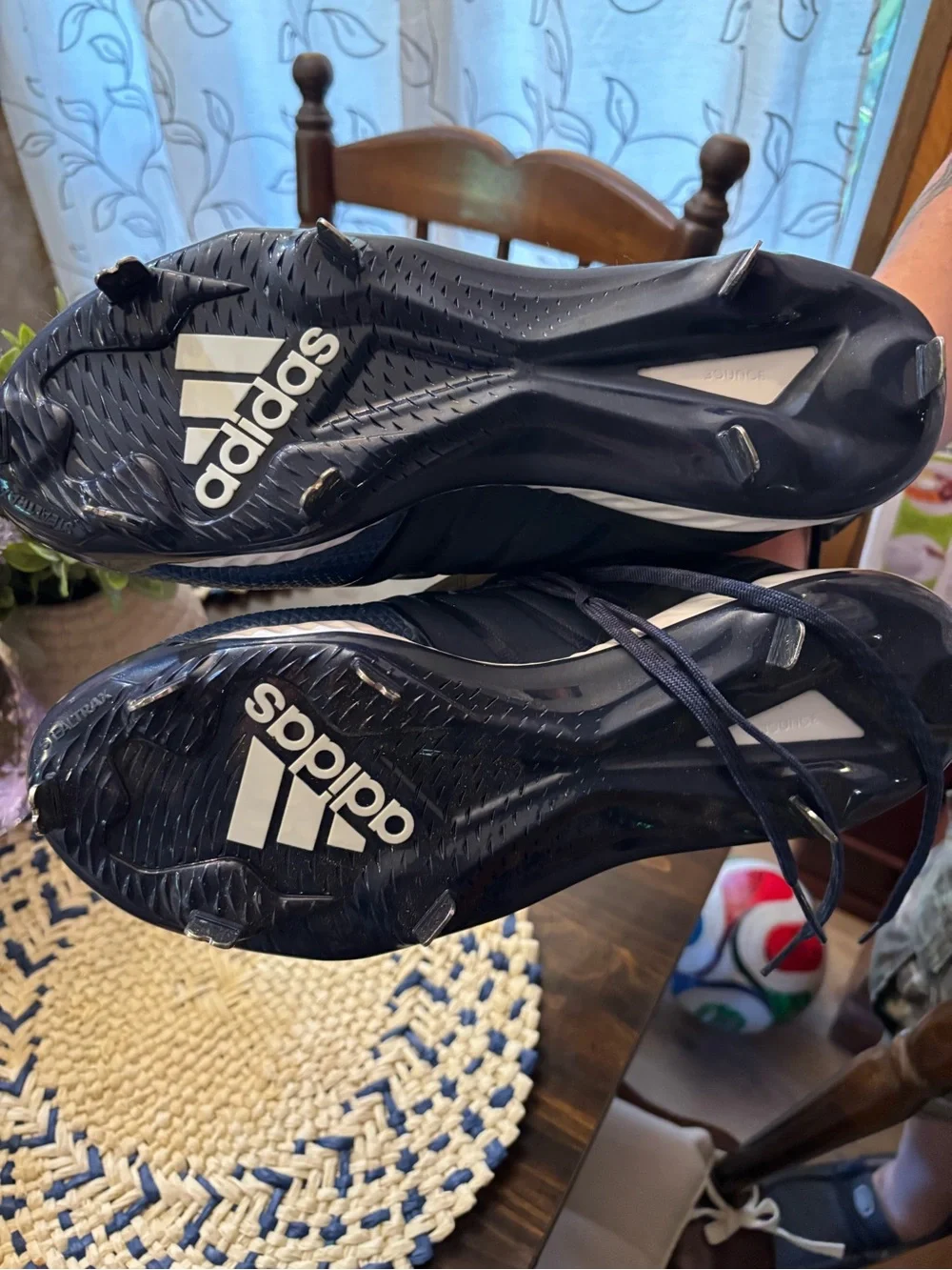 adidas Navy and White Sports Spike Baseball Cleats. NWT